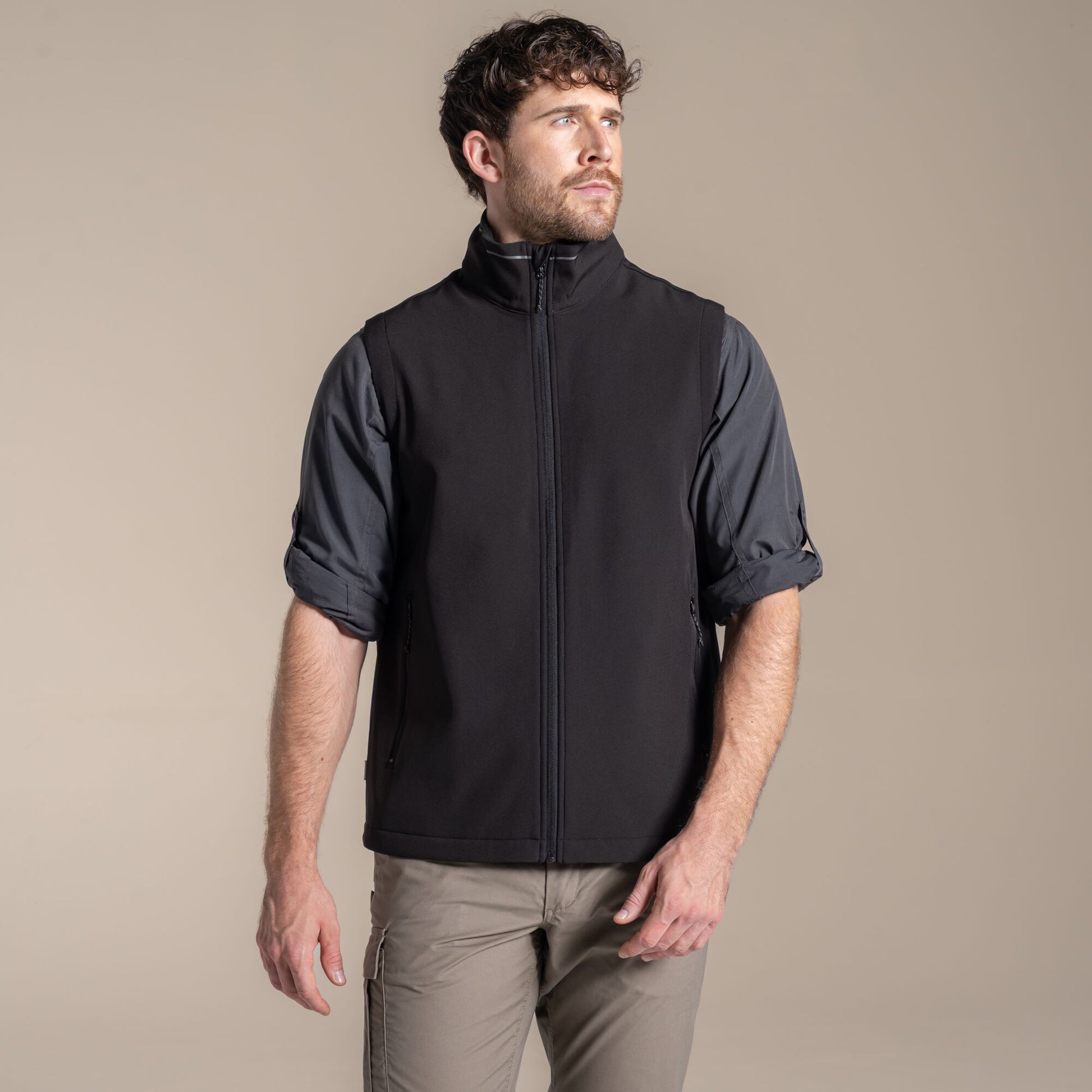 Black - Pack Shot - Craghoppers Mens Expert Basecamp II Softshell Gilet