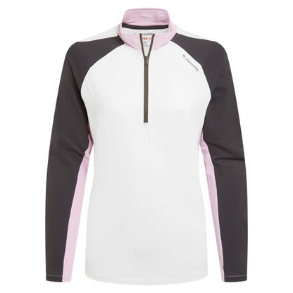 White-Dark Iron - Front - Craghoppers Womens-Ladies Nosilife Half Zip Golf Top