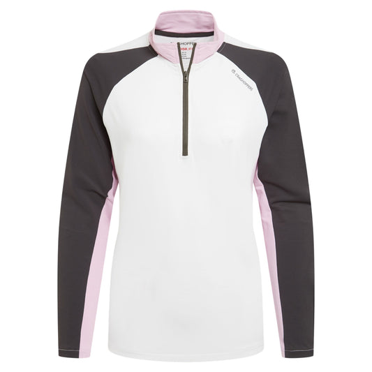 White-Dark Iron - Front - Craghoppers Womens-Ladies Nosilife Half Zip Golf Top