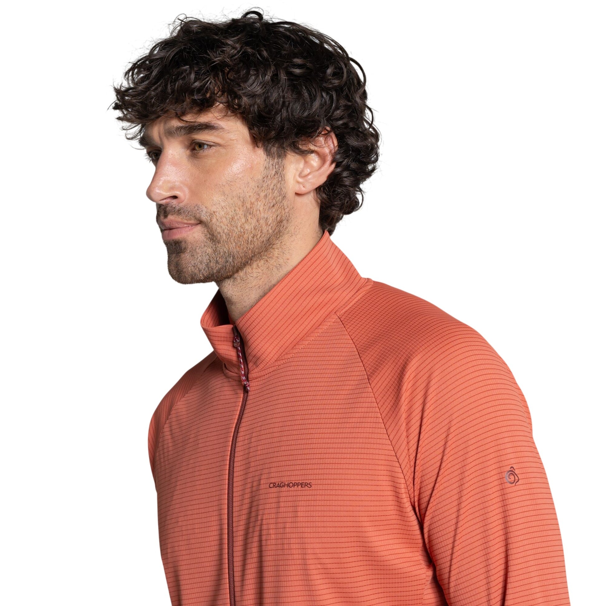 Dark Sahara - Side - Craghoppers Mens Nosilife Half Zip Pullover