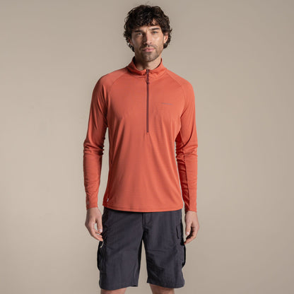 Dark Sahara - Front - Craghoppers Mens Nosilife Half Zip Pullover