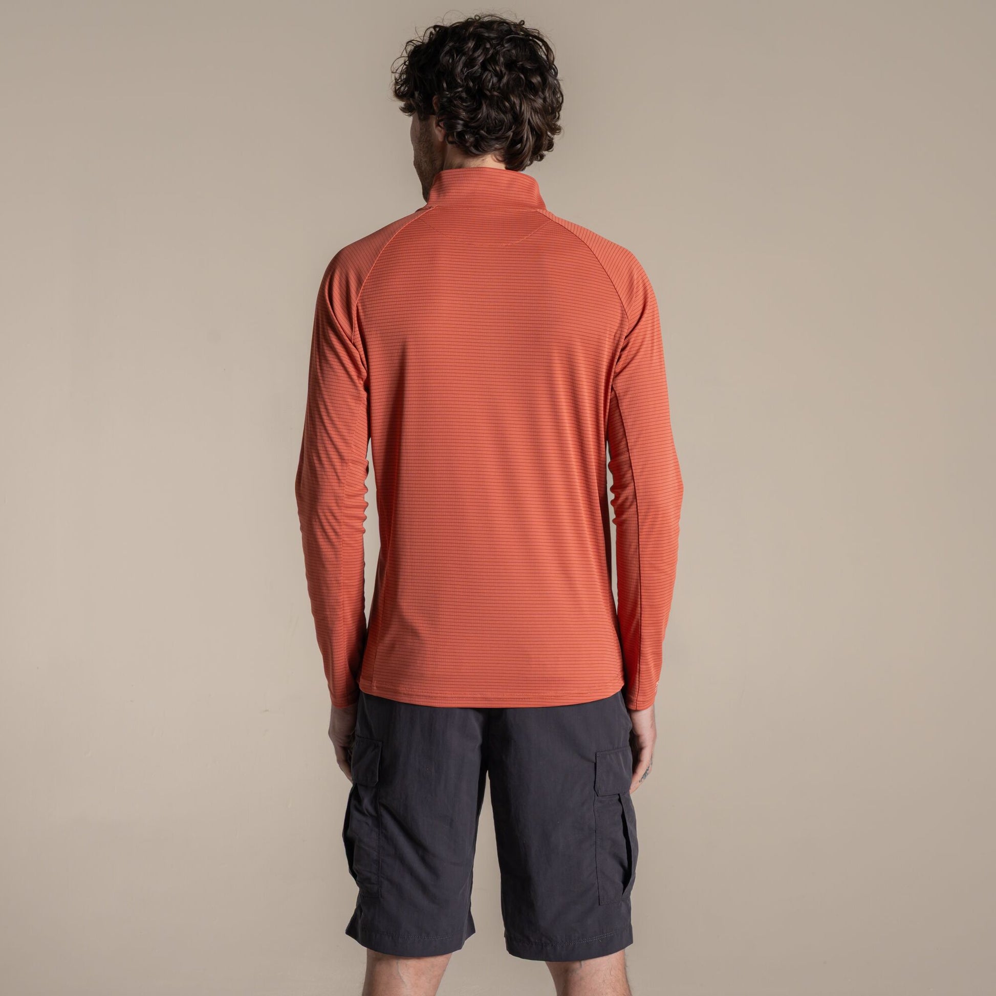 Dark Sahara - Back - Craghoppers Mens Nosilife Half Zip Pullover