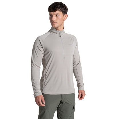 Parchment - Side - Craghoppers Mens Nosilife Half Zip Pullover