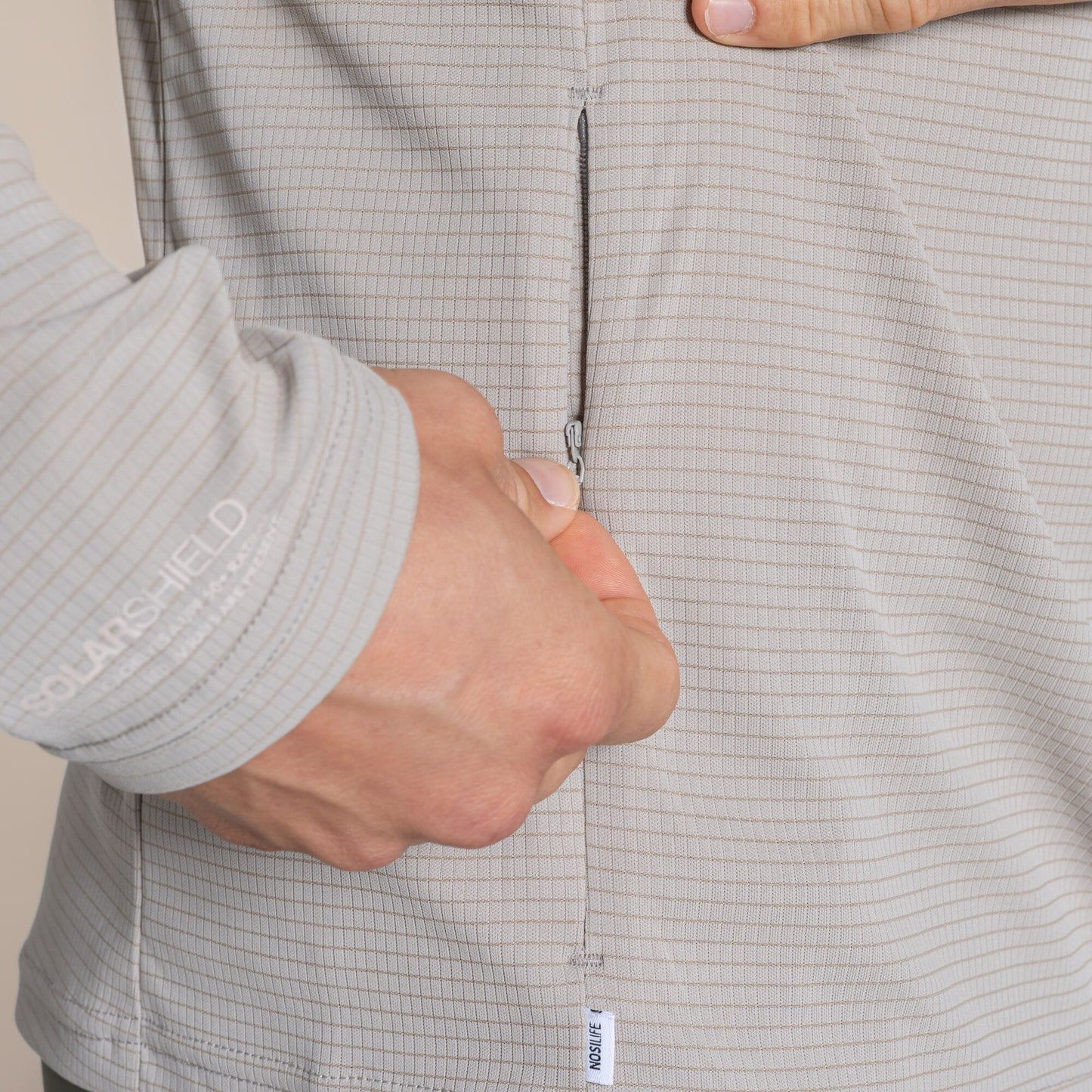 Parchment - Side - Craghoppers Mens Nosilife Half Zip Pullover