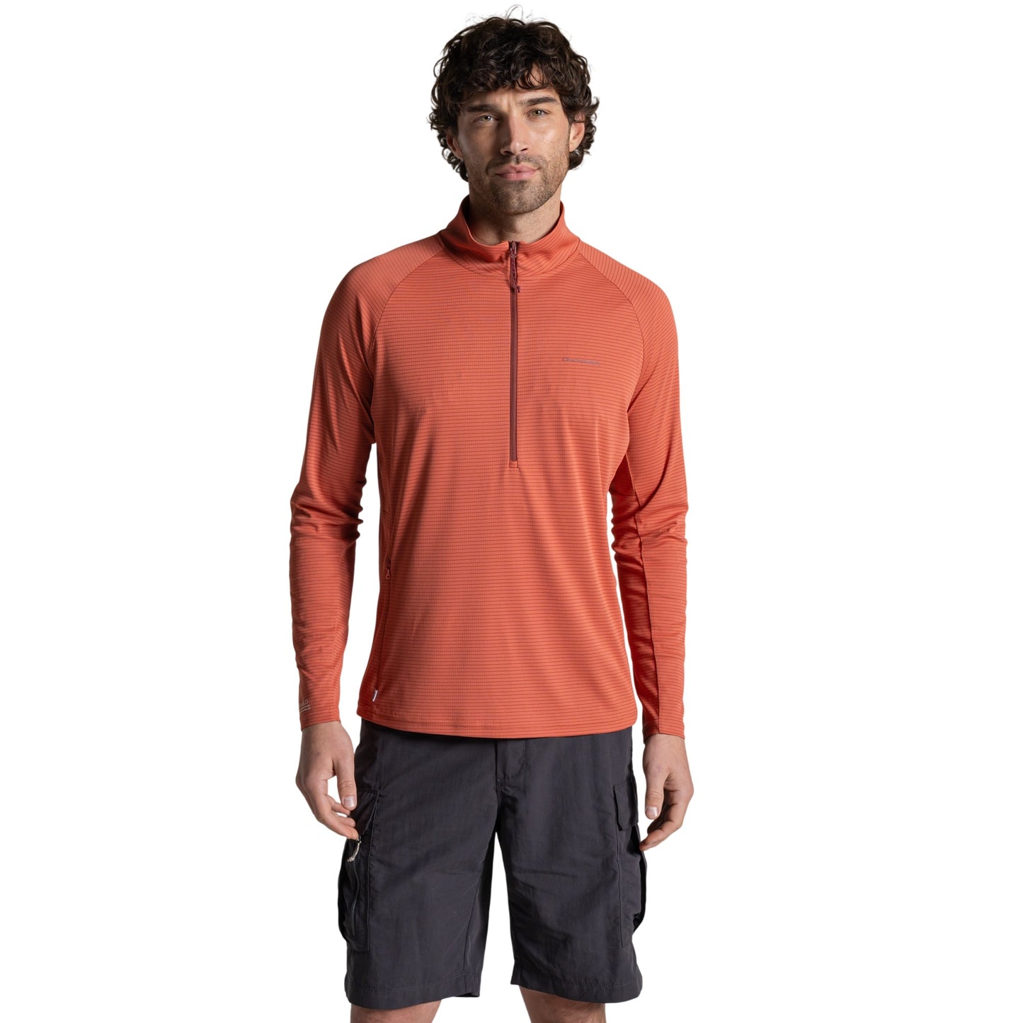Dark Sahara - Front - Craghoppers Mens Nosilife Half Zip Pullover