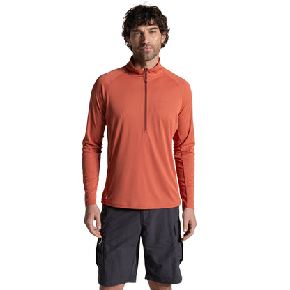 Dark Sahara - Front - Craghoppers Mens Nosilife Half Zip Pullover