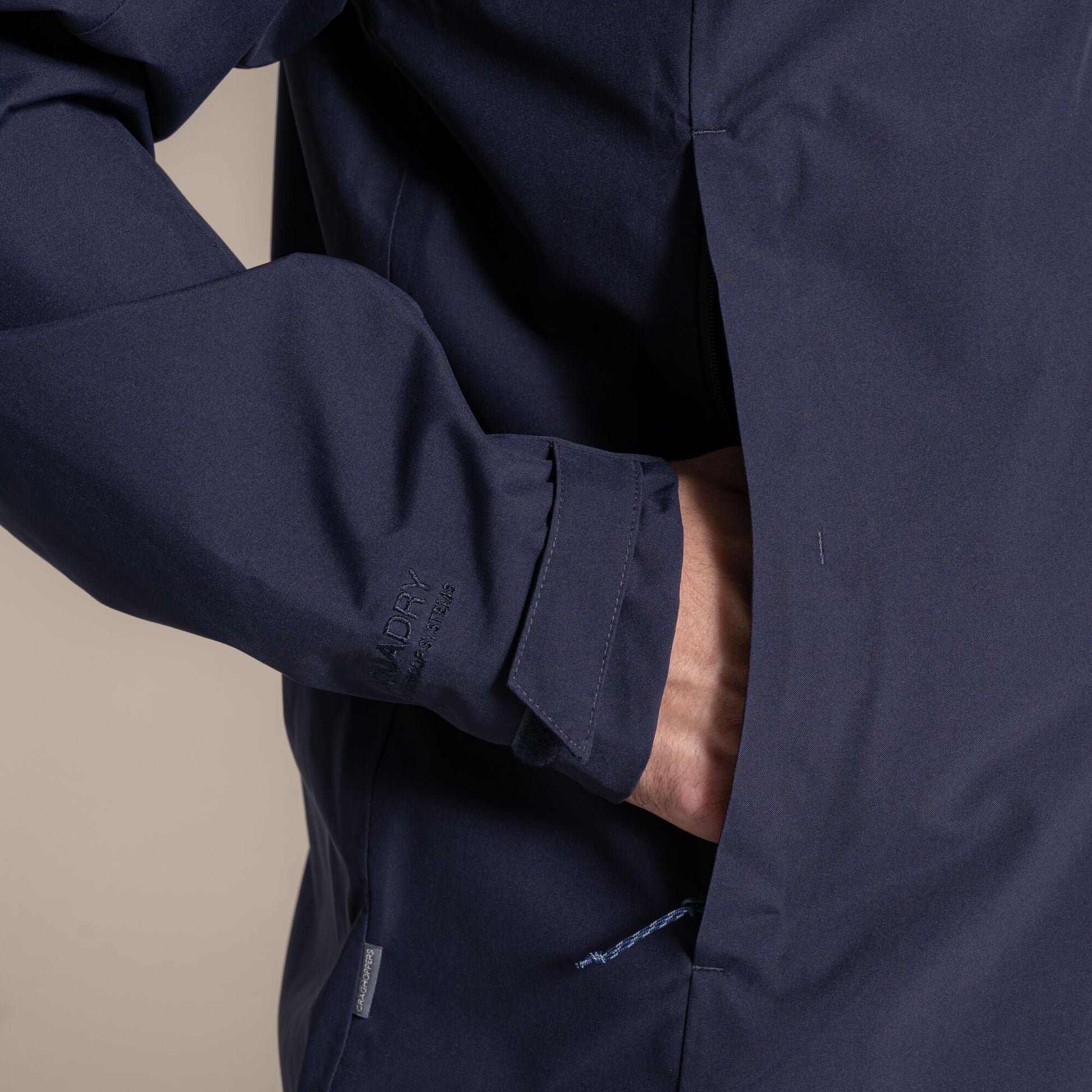 Dark Navy - Side - Craghoppers Mens Expert Basecamp Waterproof Jacket
