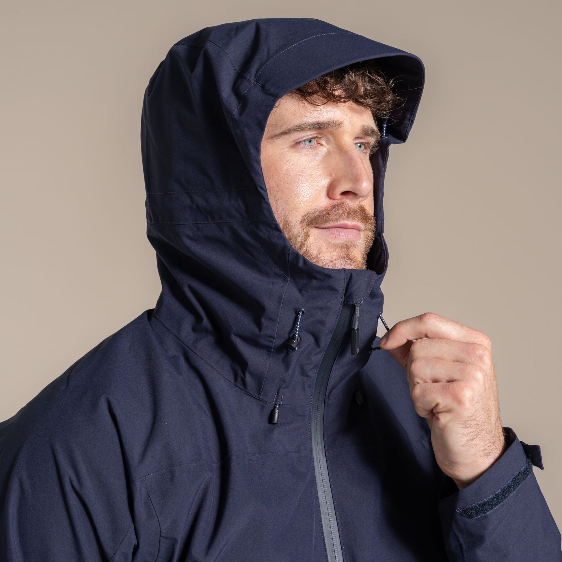 Dark Navy - Close up - Craghoppers Mens Expert Basecamp Waterproof Jacket