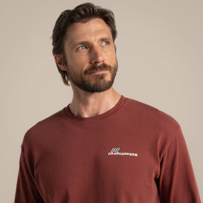 Axinite Red - Side - Craghoppers Mens Dillisk II Long-Sleeved T-Shirt