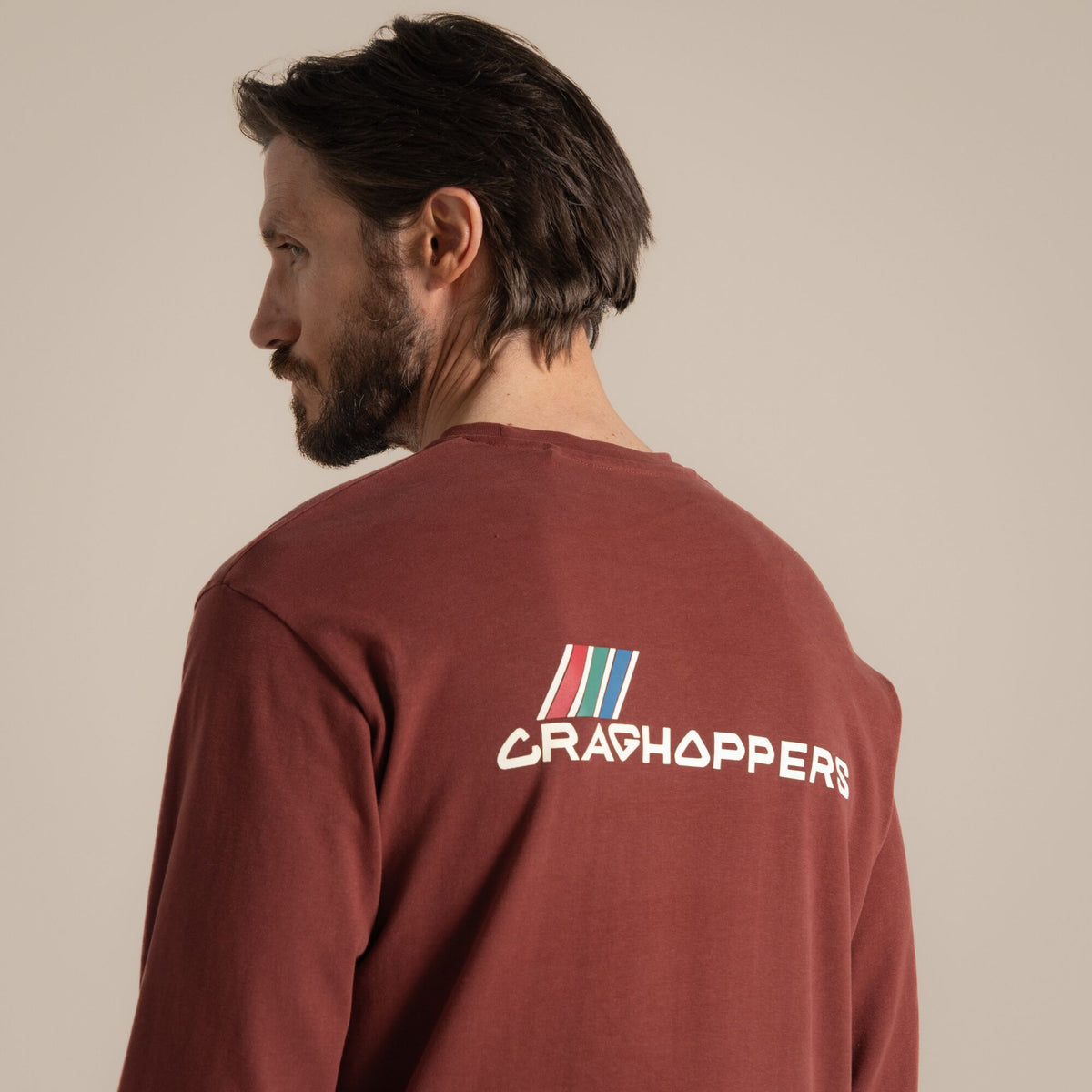 Axinite Red - Lifestyle - Craghoppers Mens Dillisk II Long-Sleeved T-Shirt