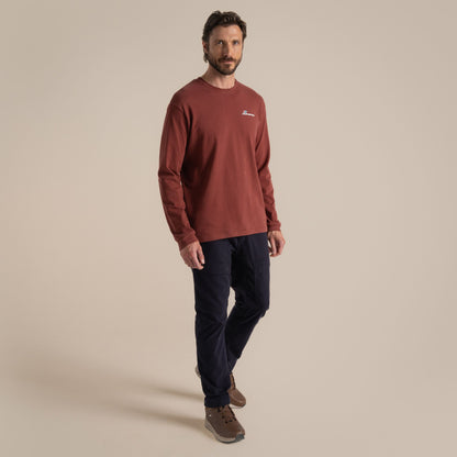 Axinite Red - Close up - Craghoppers Mens Dillisk II Long-Sleeved T-Shirt