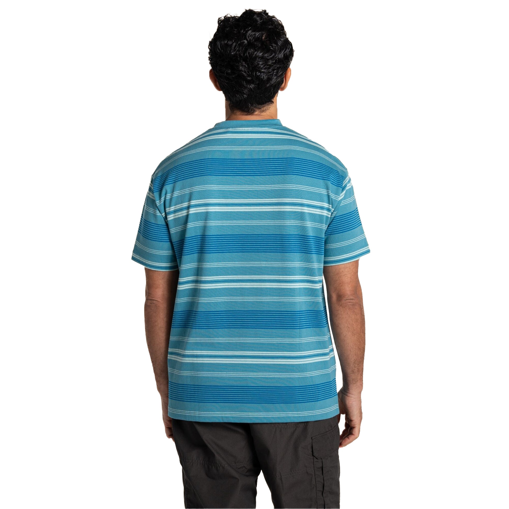 Tranquil Blue - Back - Craghoppers Mens Pointer Striped Short-Sleeved T-Shirt