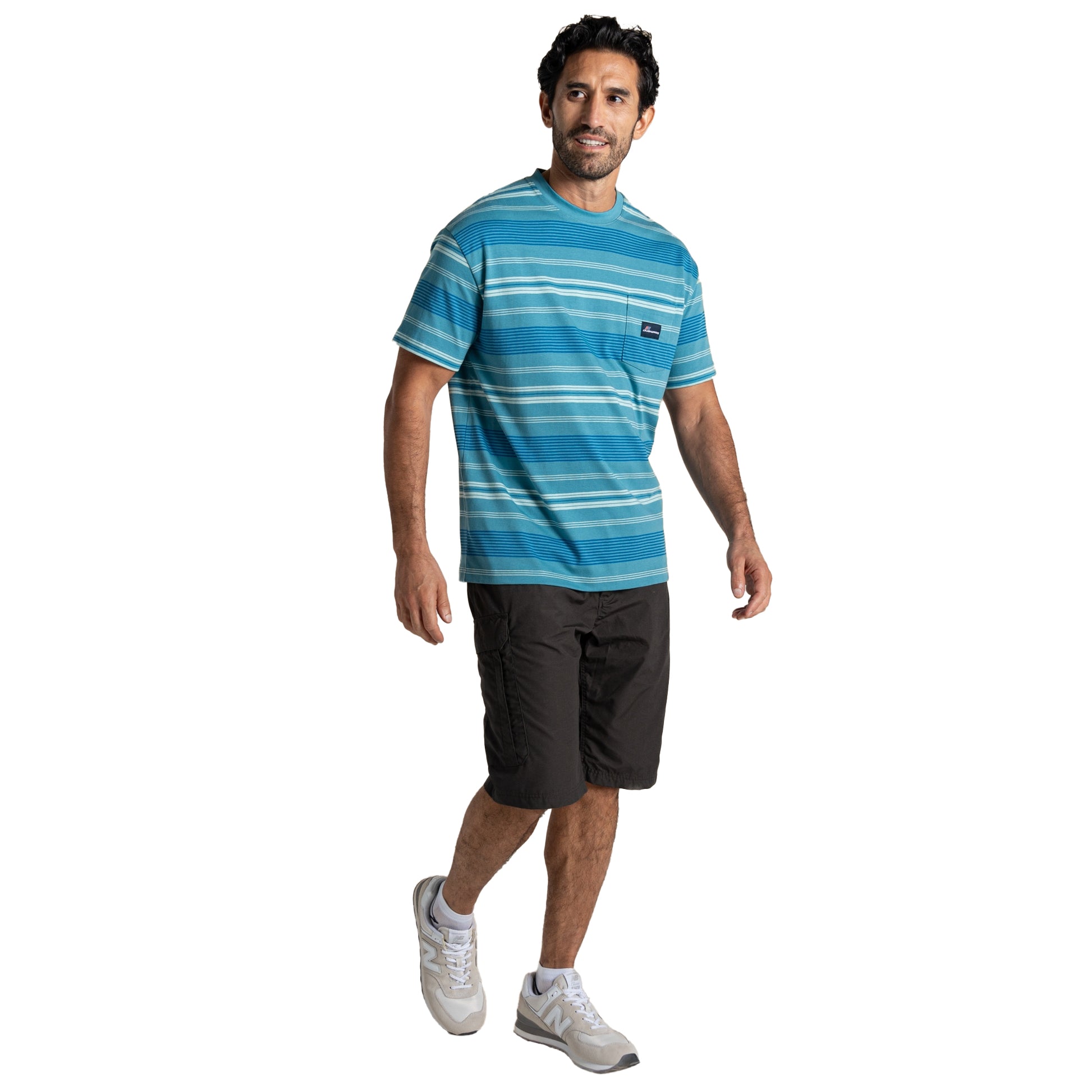 Tranquil Blue - Lifestyle - Craghoppers Mens Pointer Striped Short-Sleeved T-Shirt