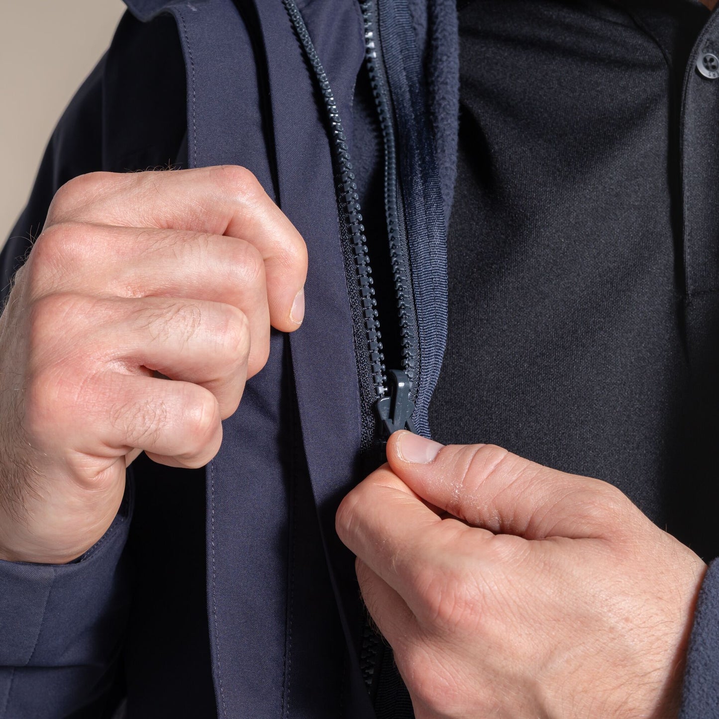 Dark Navy - Side - Craghoppers Mens 3 in 1 Waterproof Jacket