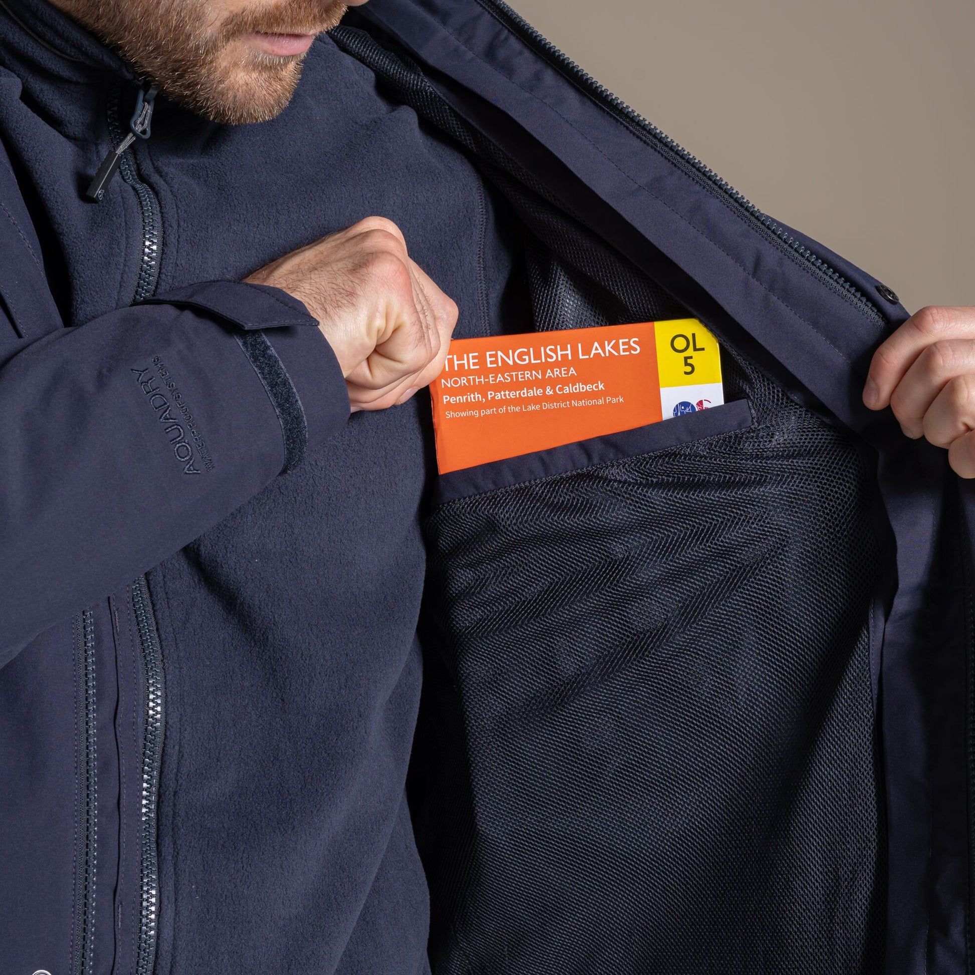 Dark Navy - Close up - Craghoppers Mens 3 in 1 Waterproof Jacket