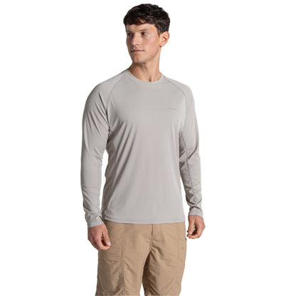 Parchment - Side - Craghoppers Mens SolarShield+ Nosilife Long-Sleeved T-Shirt
