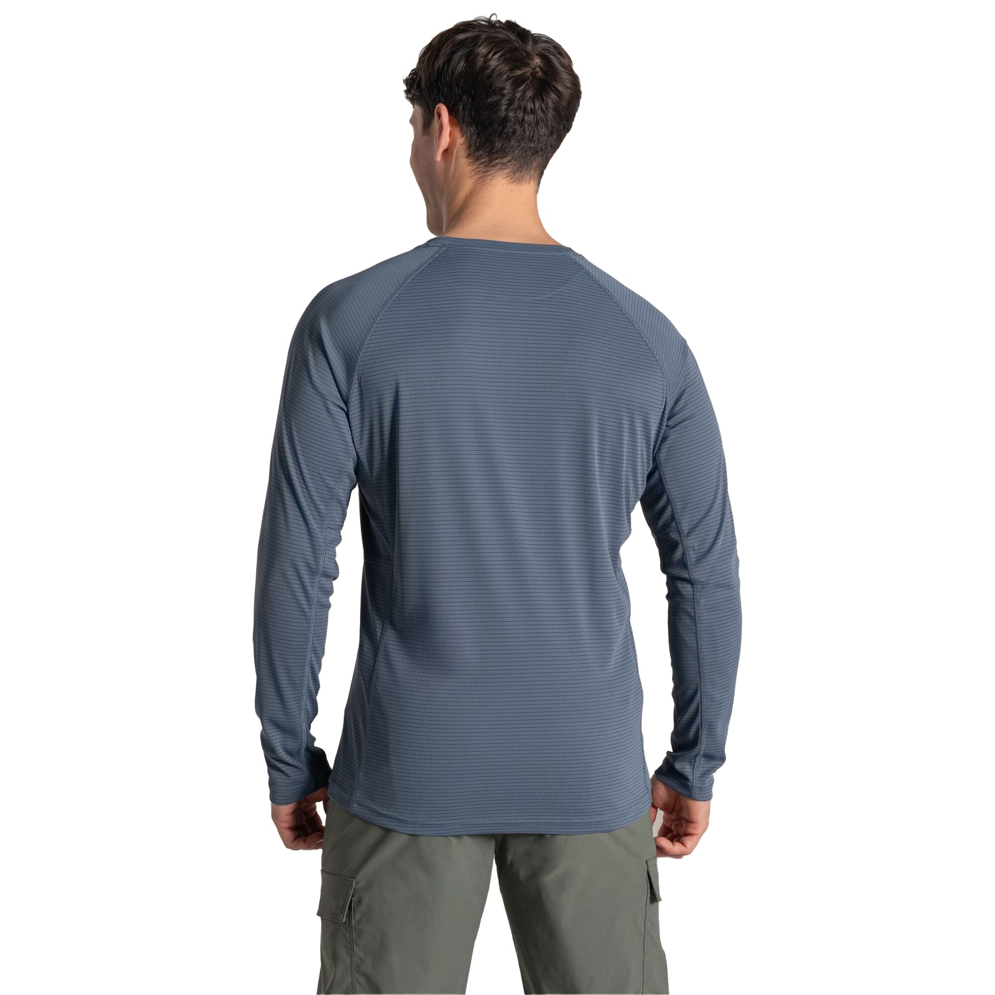 Dark Pewter - Back - Craghoppers Mens SolarShield+ Nosilife Long-Sleeved T-Shirt