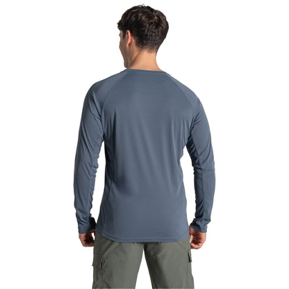 Dark Pewter - Back - Craghoppers Mens SolarShield+ Nosilife Long-Sleeved T-Shirt