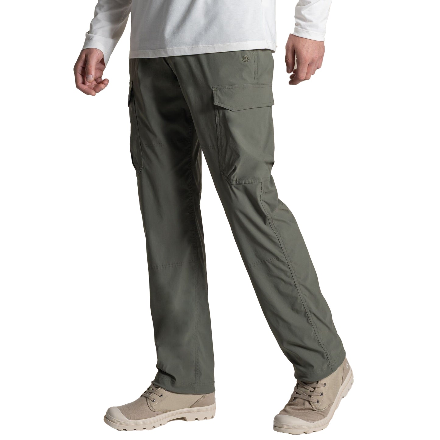 Dark Sage - Side - Craghoppers Mens Rif Stretch Nosilife Cargo Trousers