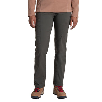 Mid Khaki - Side - Craghoppers Womens-Ladies Kiwi Pro Cargo Trousers