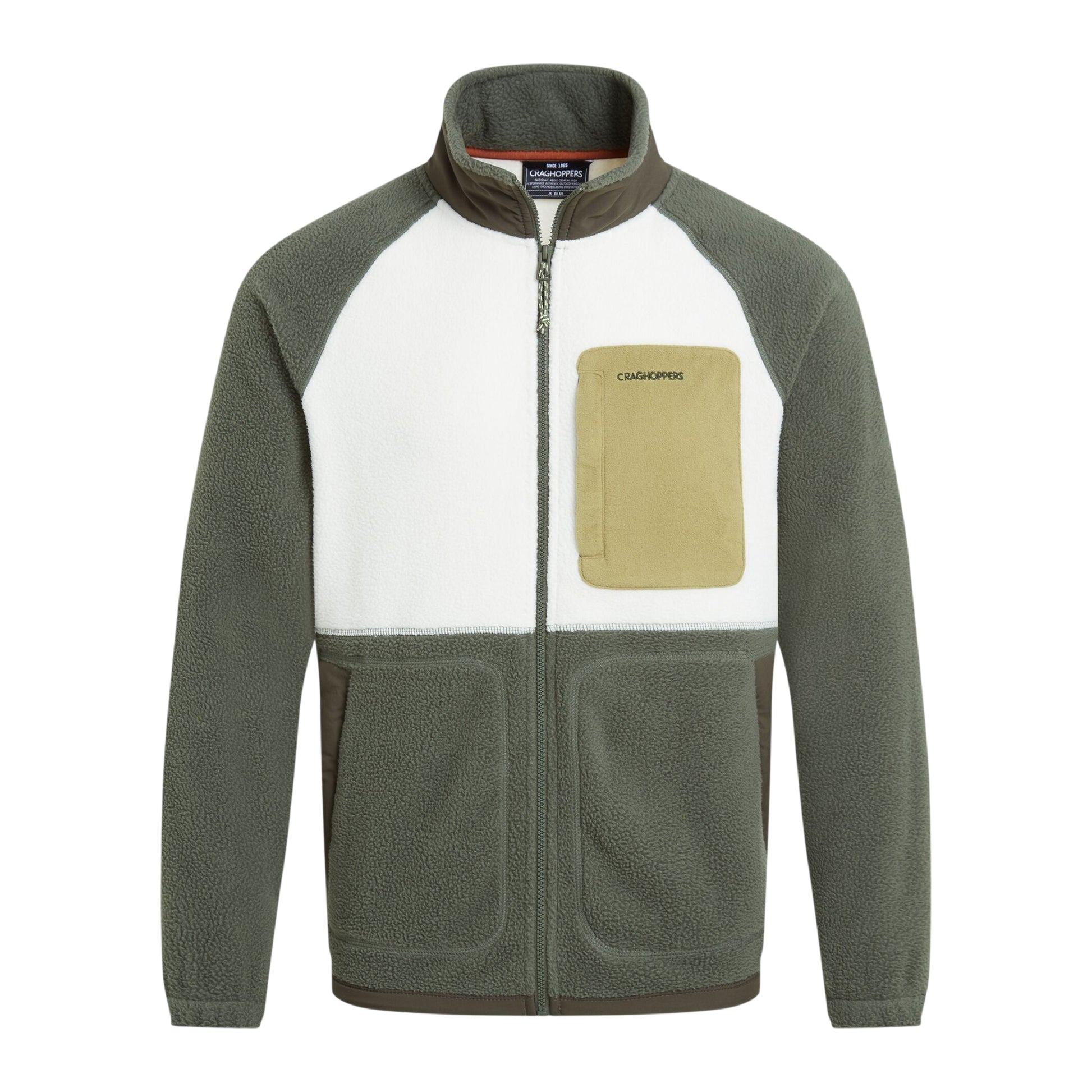 Dark Sage-Ecru - Front - Craghoppers Mens Dades Colour Block Jacket