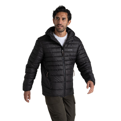 Black - Pack Shot - Craghoppers Mens Compresslite IX Hooded Padded Jacket