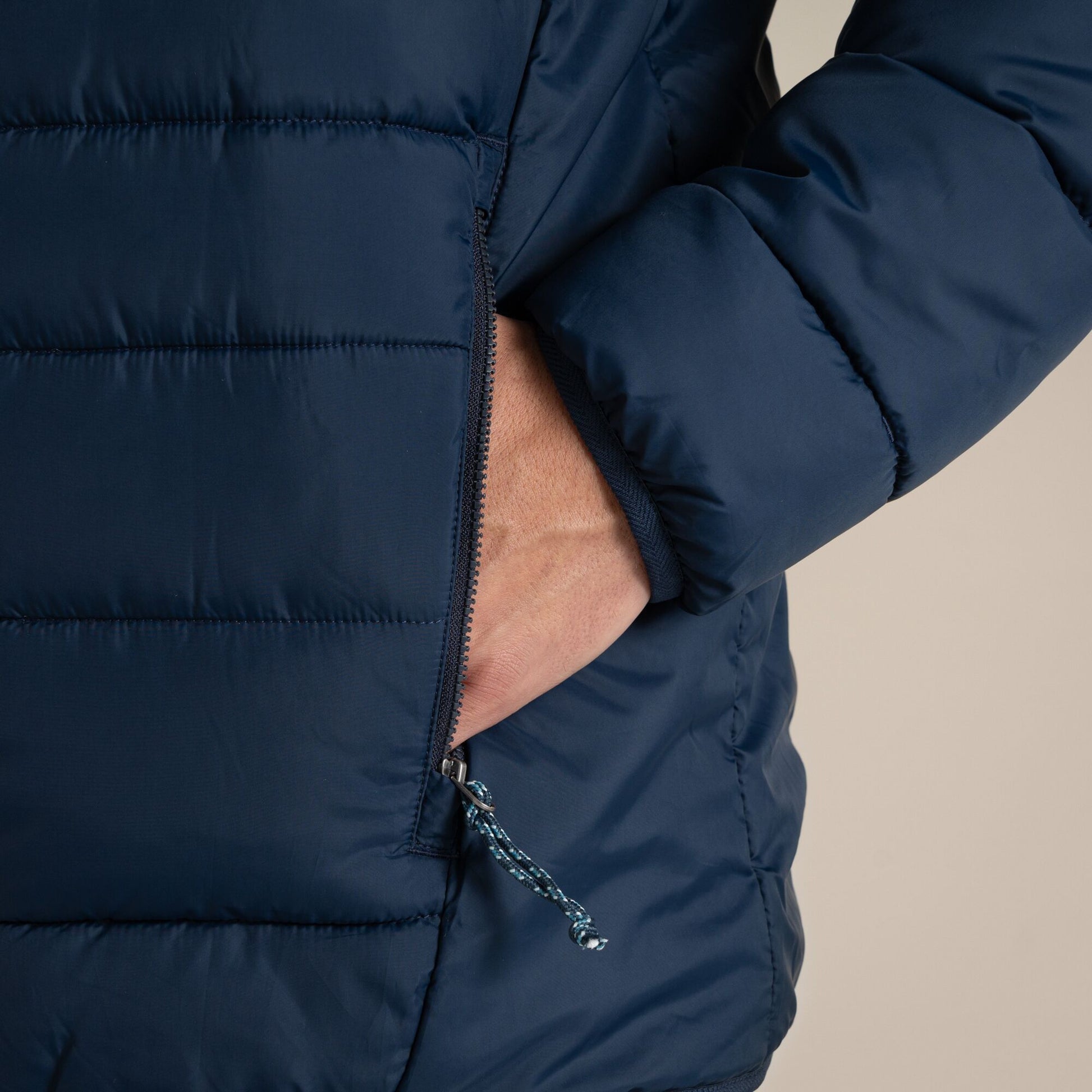 Blue Navy - Side - Craghoppers Mens Compresslite IX Hooded Padded Jacket