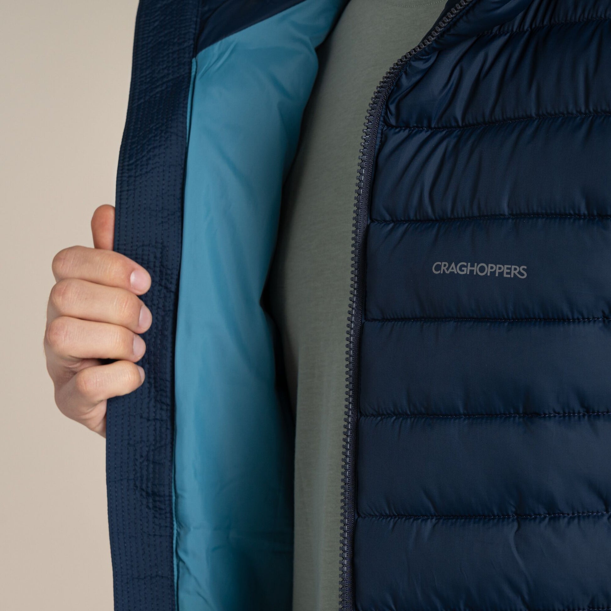 Blue Navy - Lifestyle - Craghoppers Mens Compresslite IX Hooded Padded Jacket