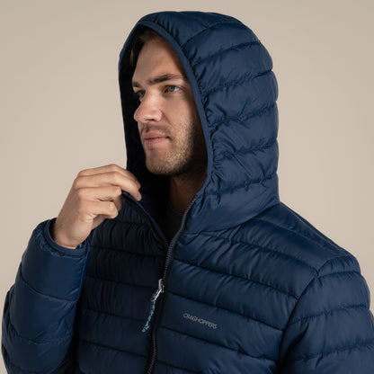 Blue Navy - Pack Shot - Craghoppers Mens Compresslite IX Hooded Padded Jacket