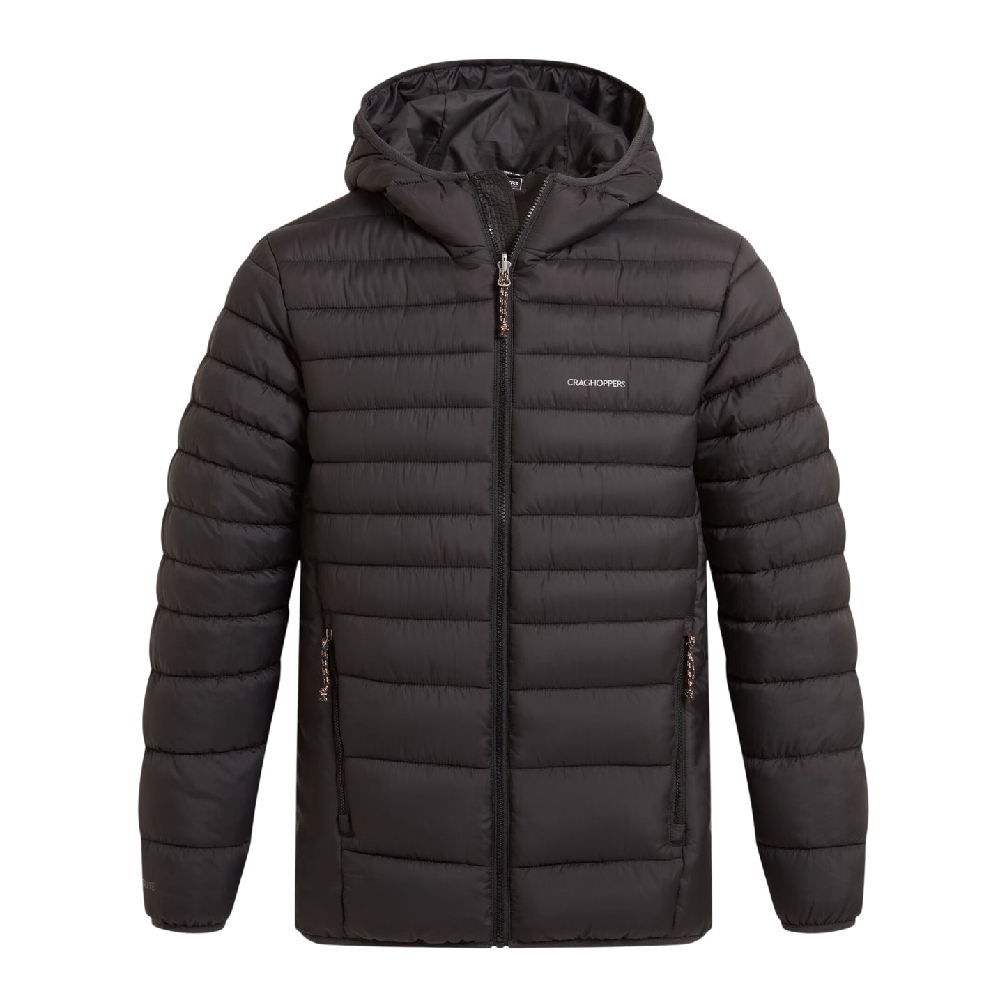 Black - Front - Craghoppers Mens Compresslite IX Hooded Padded Jacket