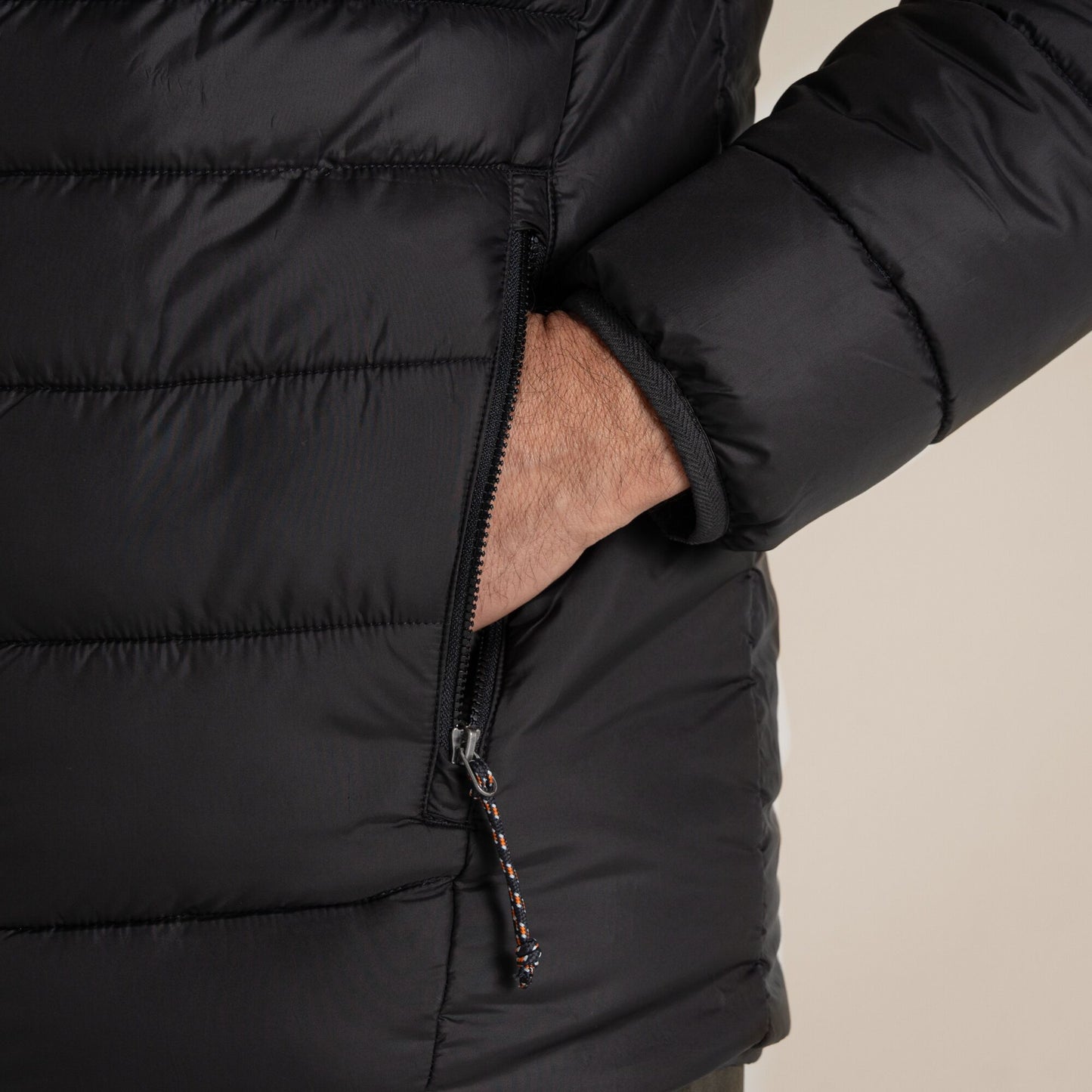 Black - Back - Craghoppers Mens Compresslite IX Hooded Padded Jacket