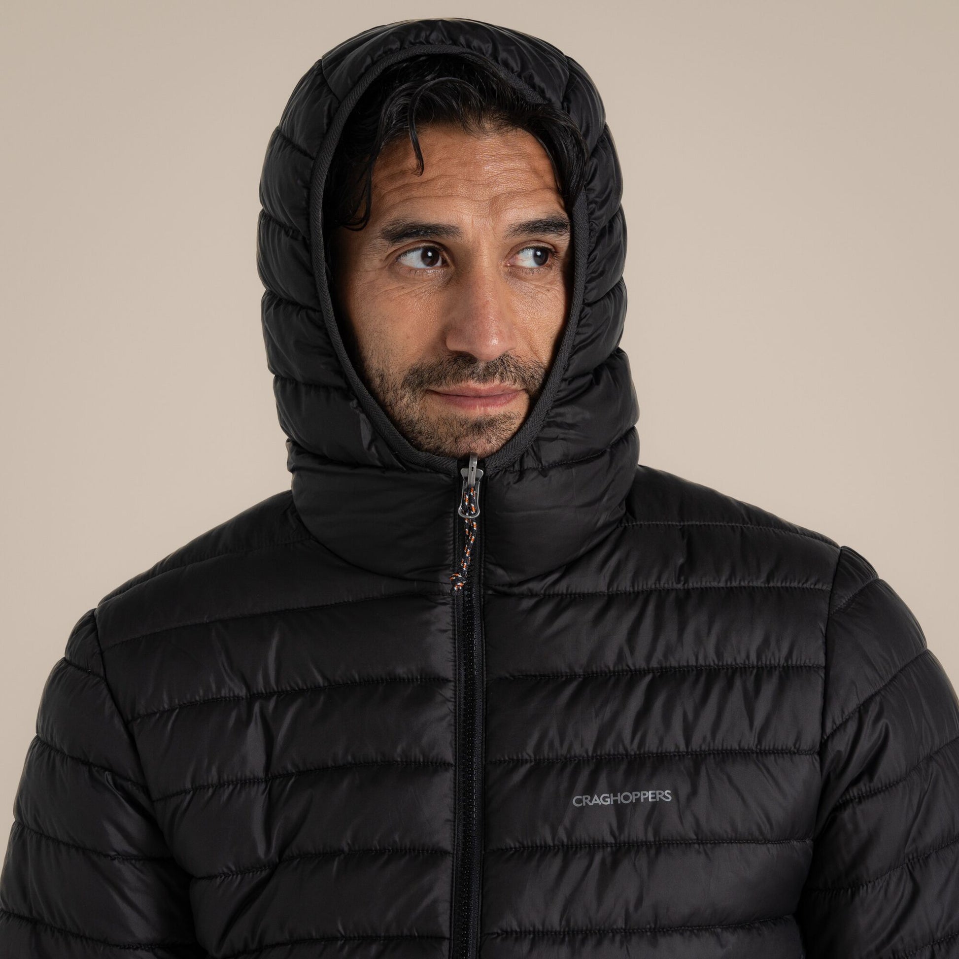 Black - Side - Craghoppers Mens Compresslite IX Hooded Padded Jacket
