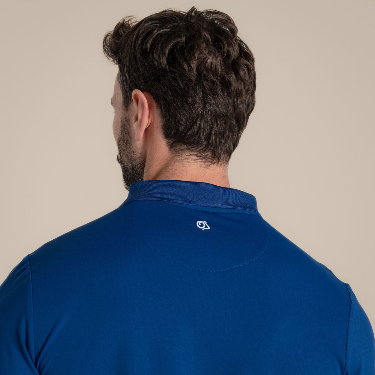 Deep Marina - Close up - Craghoppers Mens Bramshaw Golf Nosilife Long-Sleeved Polo Shirt