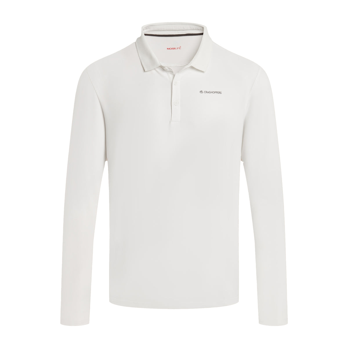 White - Front - Craghoppers Mens Bramshaw Golf Nosilife Long-Sleeved Polo Shirt
