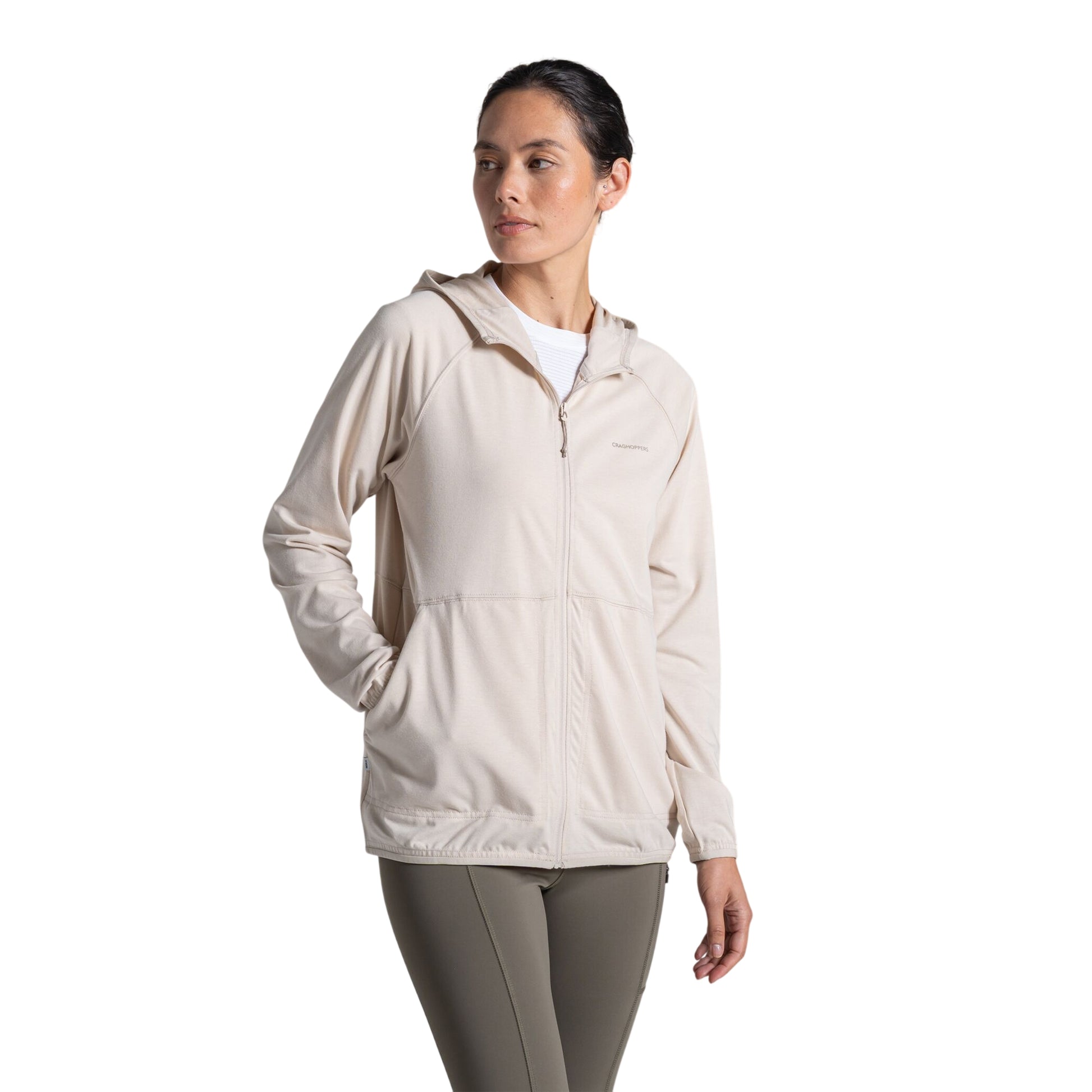 Oyster Marl - Side - Craghoppers Womens-Ladies Aya Nosilife Hooded Jacket