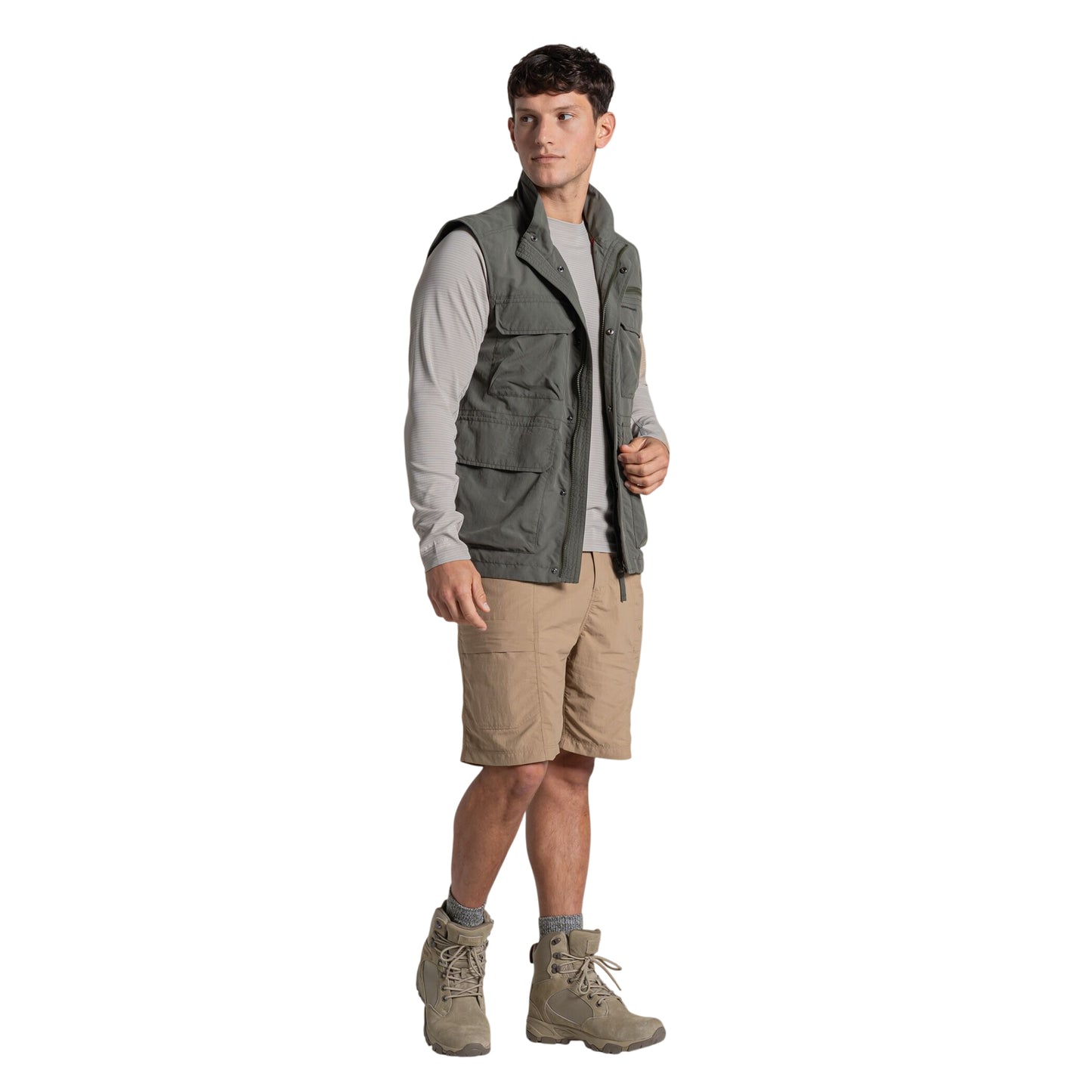 Dark Sage - Side - Craghoppers Mens Adventure V Nosilife Gilet
