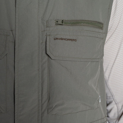 Dark Sage - Side - Craghoppers Mens Adventure V Nosilife Gilet