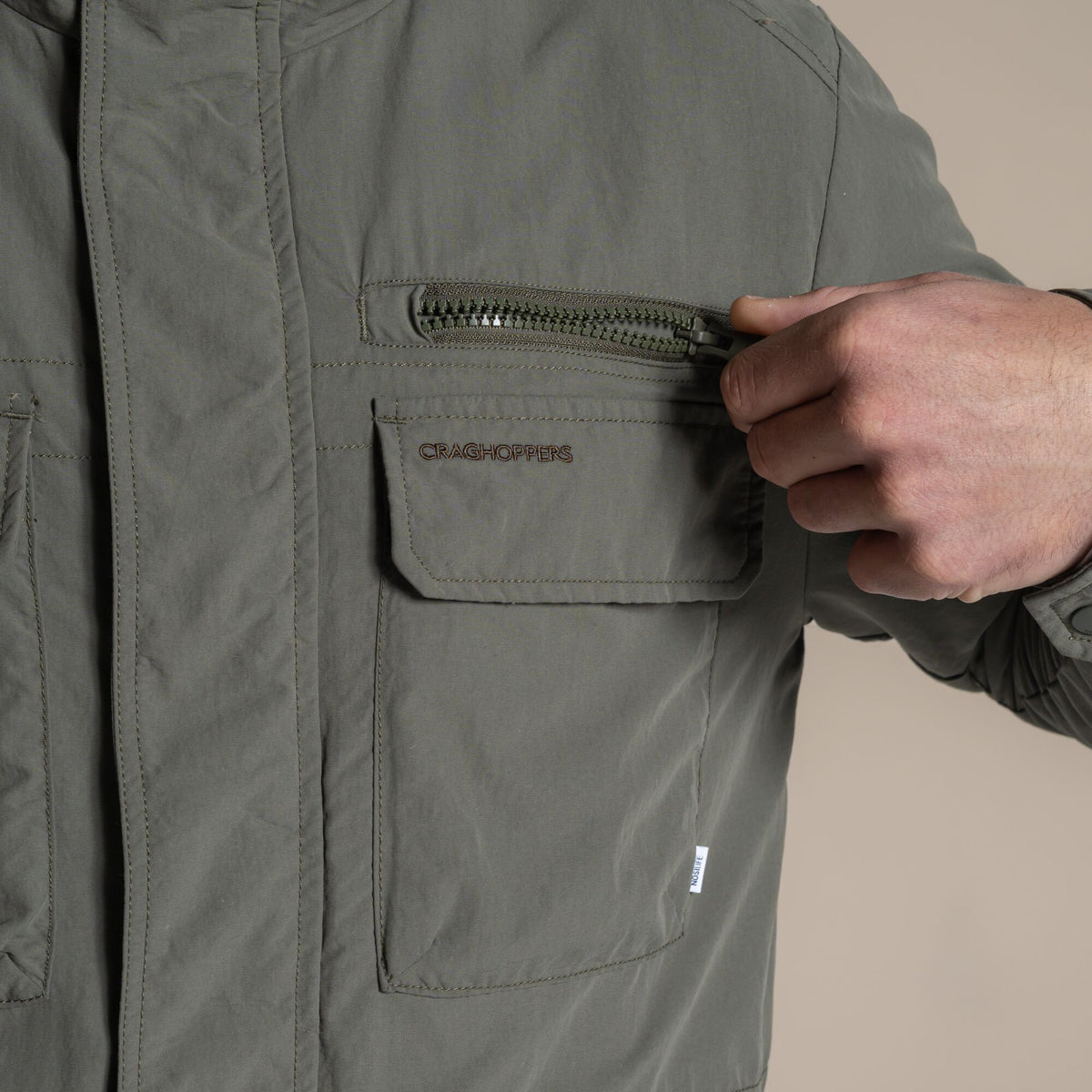 Dark Sage - Pack Shot - Craghoppers Mens Adventure V Nosilife Jacket