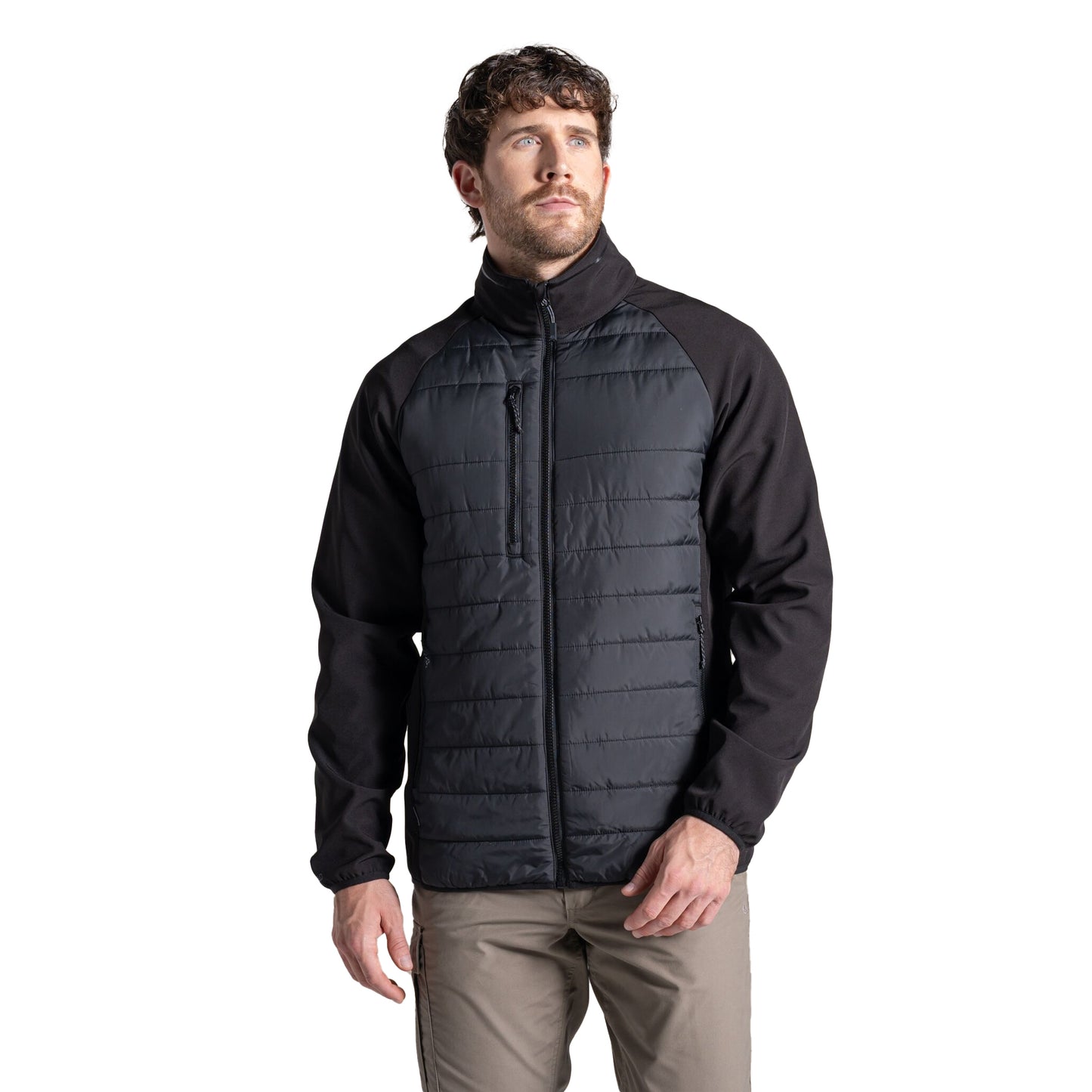 Black - Side - Craghoppers Mens Expert Compresslite Hybrid Jacket