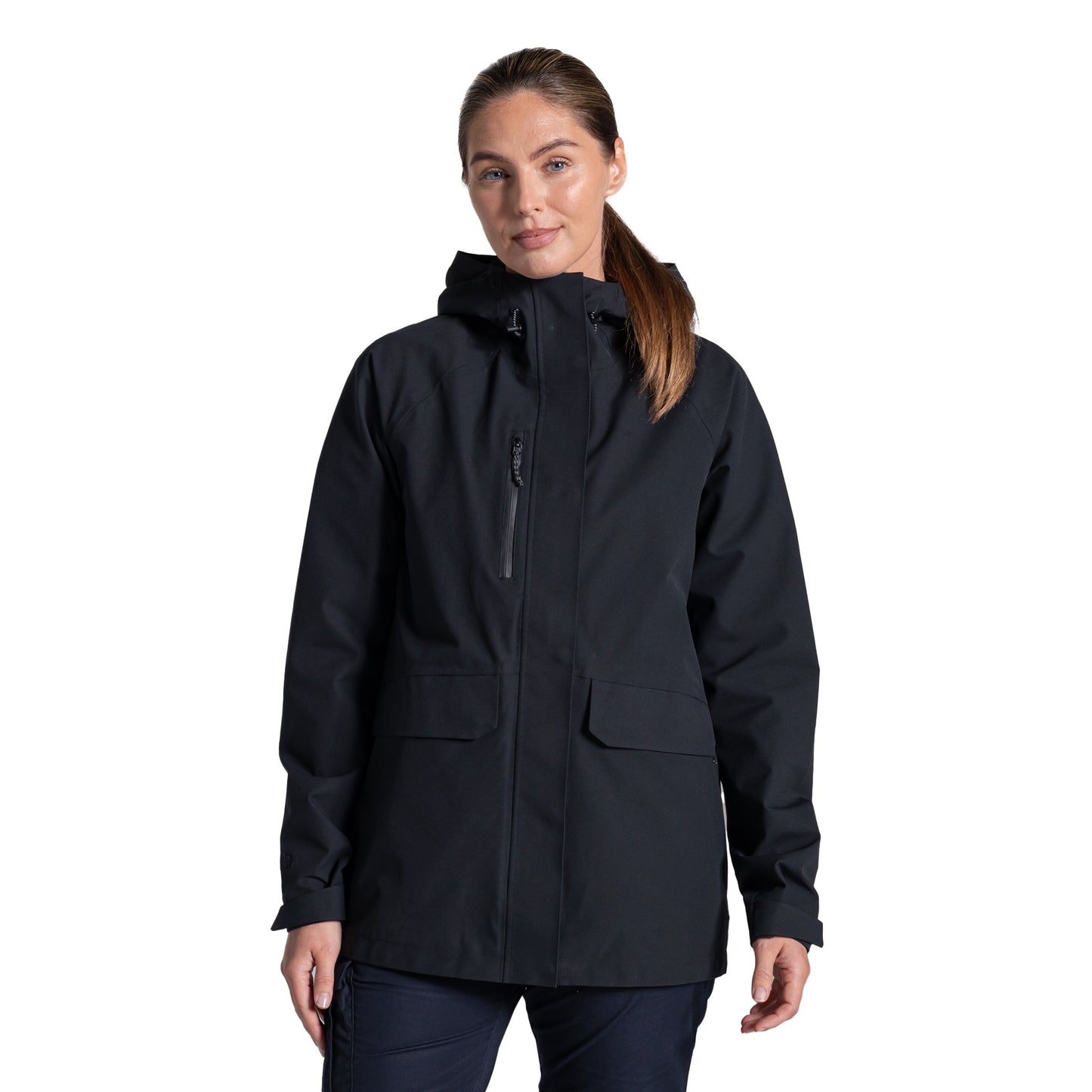 Black - Side - Craghoppers Womens-Ladies Expert Kiwi Pro Stretch Jacket