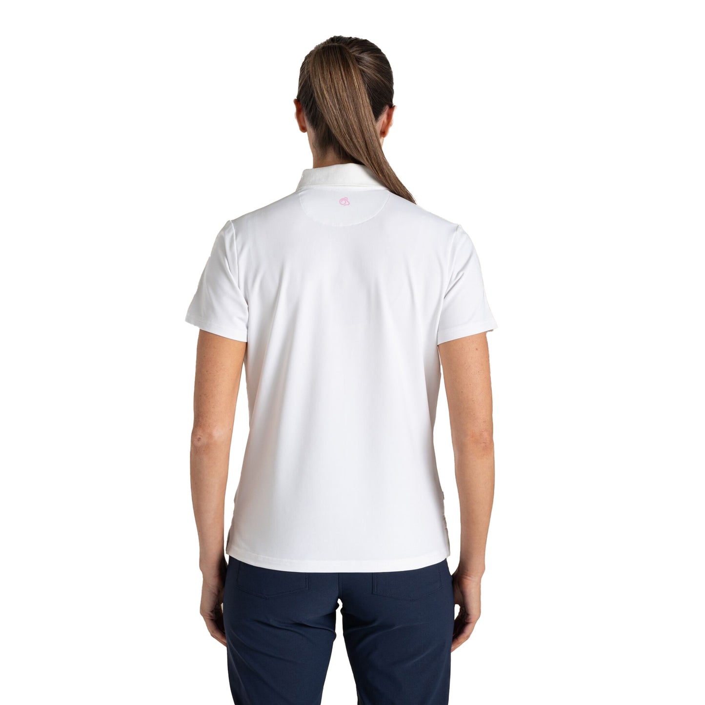White - Back - Craghoppers Womens-Ladies Thornbury Nosilife Short-Sleeved Golf Polo Shirt