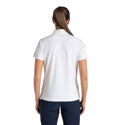White - Back - Craghoppers Womens-Ladies Thornbury Nosilife Short-Sleeved Golf Polo Shirt