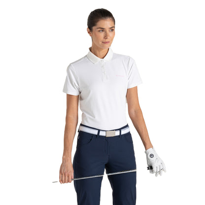White - Side - Craghoppers Womens-Ladies Thornbury Nosilife Short-Sleeved Golf Polo Shirt