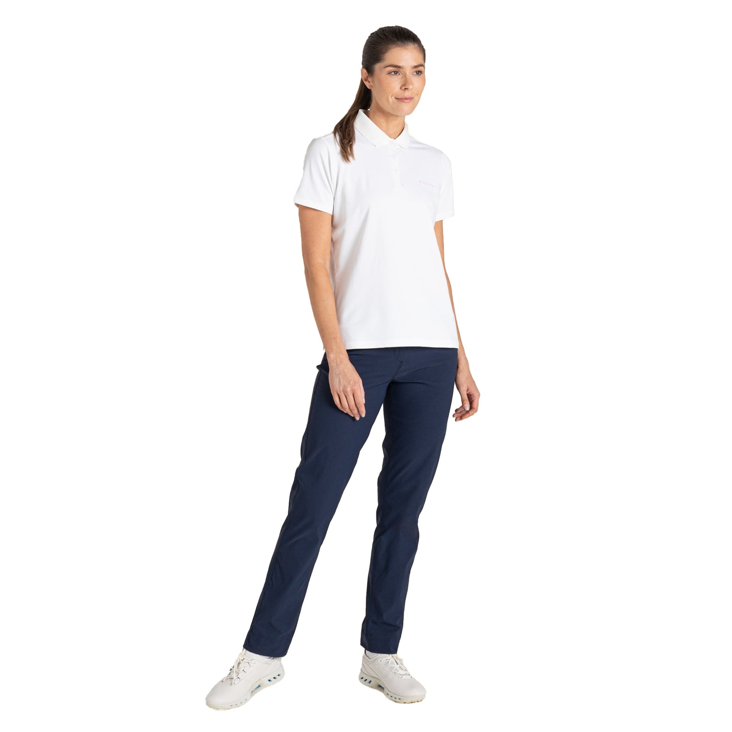 White - Lifestyle - Craghoppers Womens-Ladies Thornbury Nosilife Short-Sleeved Golf Polo Shirt