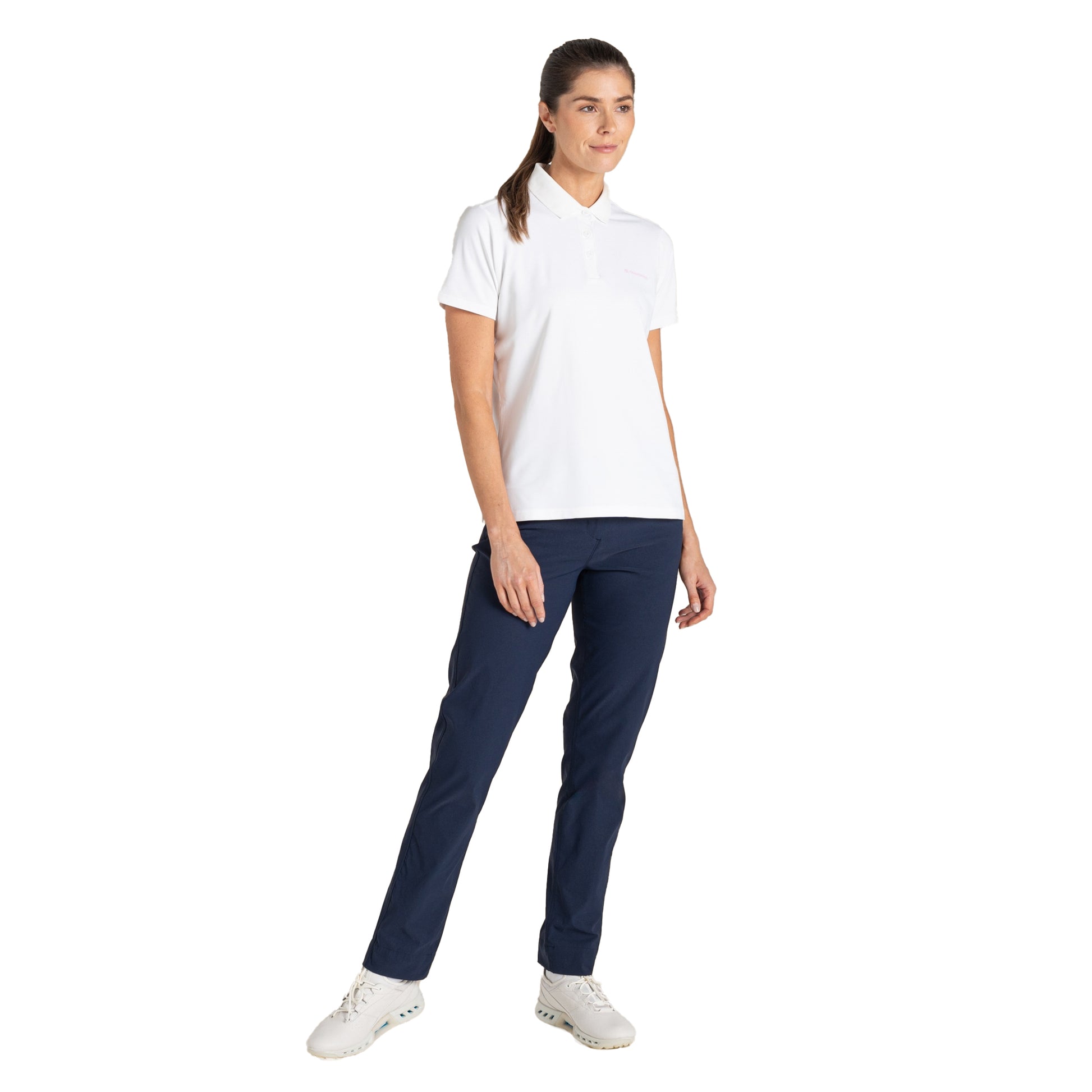 White - Lifestyle - Craghoppers Womens-Ladies Thornbury Nosilife Short-Sleeved Golf Polo Shirt