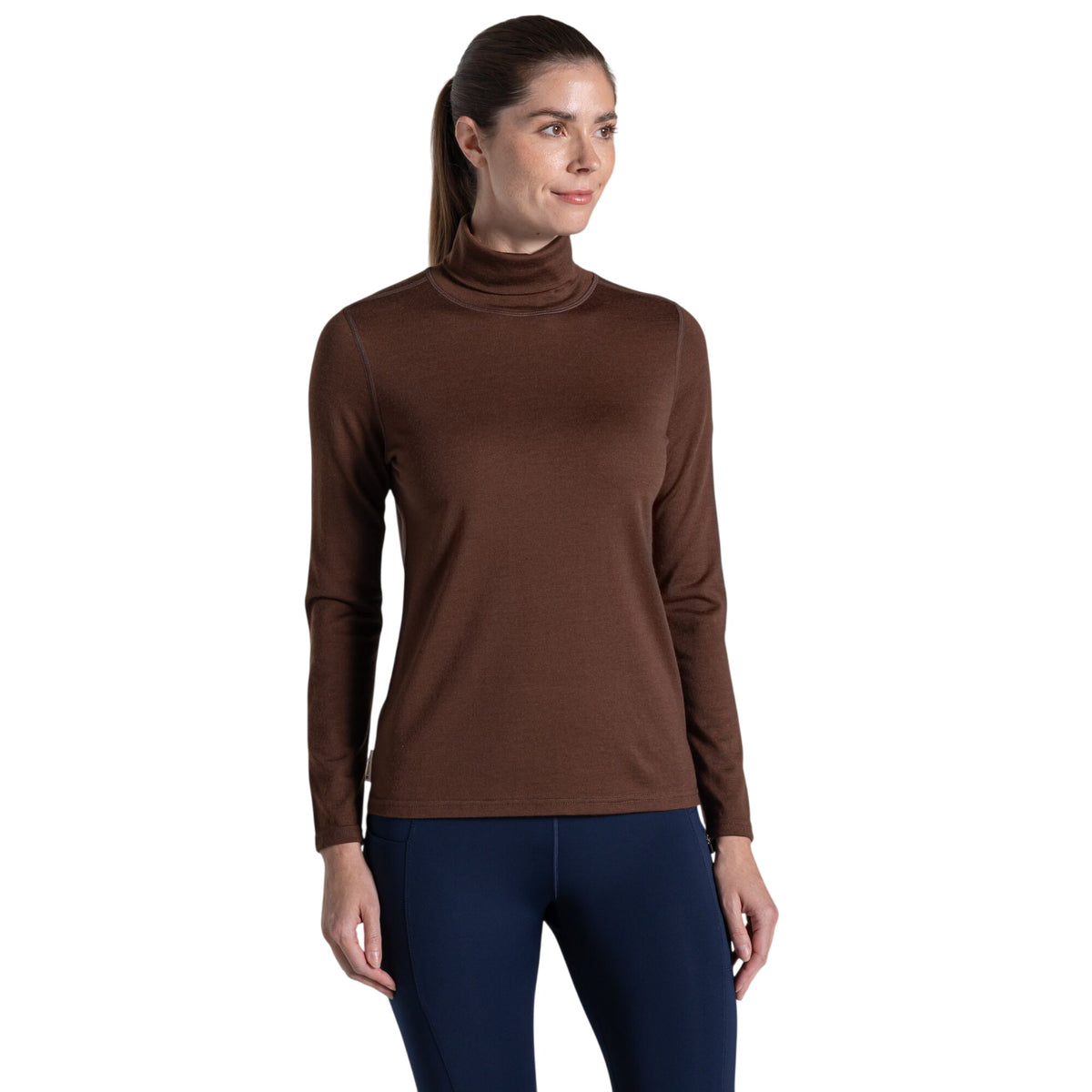 Dark Truffle - Side - Craghoppers Womens-Ladies Charadrion Merino Wool Long-Sleeved T-Shirt