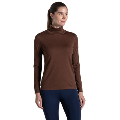 Dark Truffle - Side - Craghoppers Womens-Ladies Charadrion Merino Wool Long-Sleeved T-Shirt