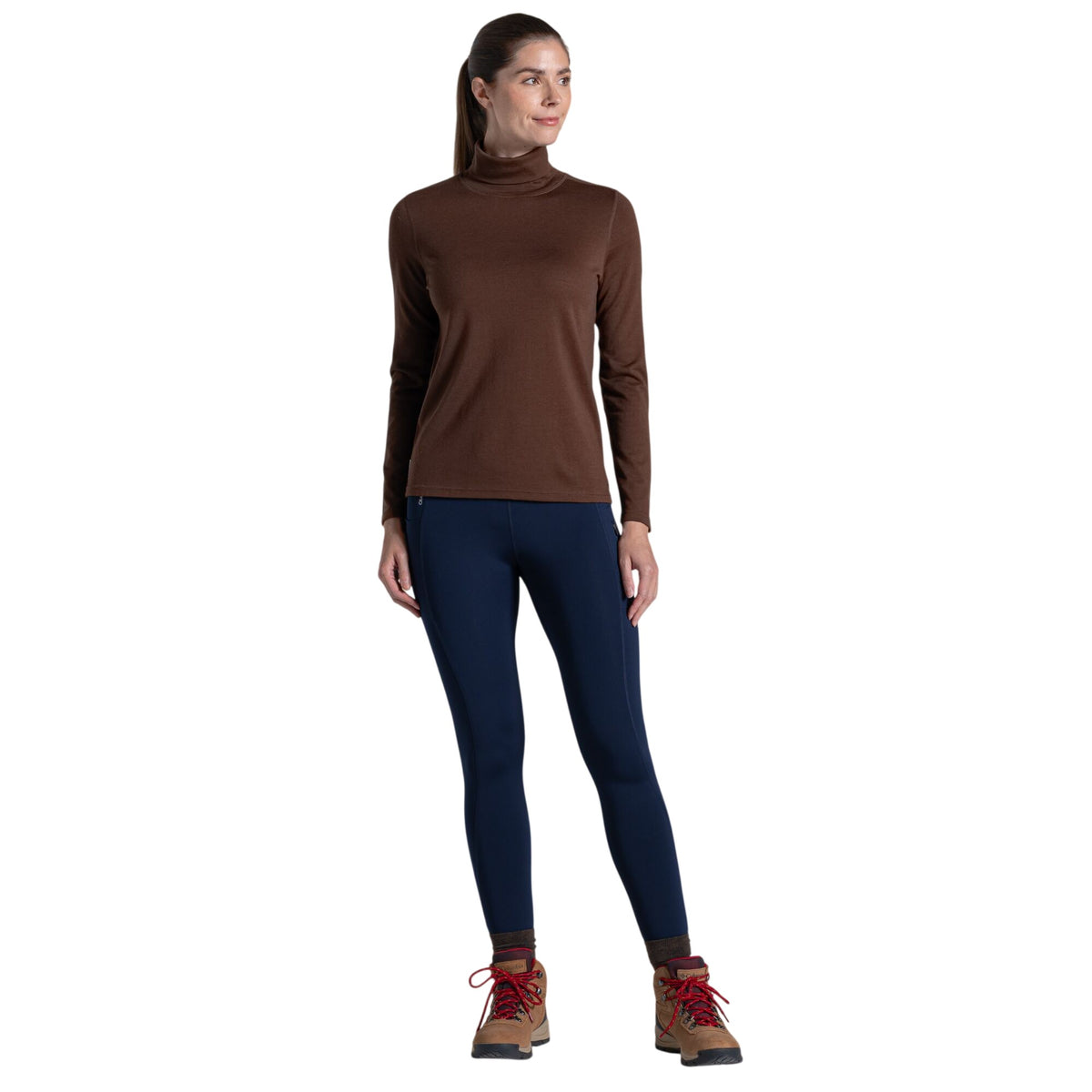 Dark Truffle - Lifestyle - Craghoppers Womens-Ladies Charadrion Merino Wool Long-Sleeved T-Shirt