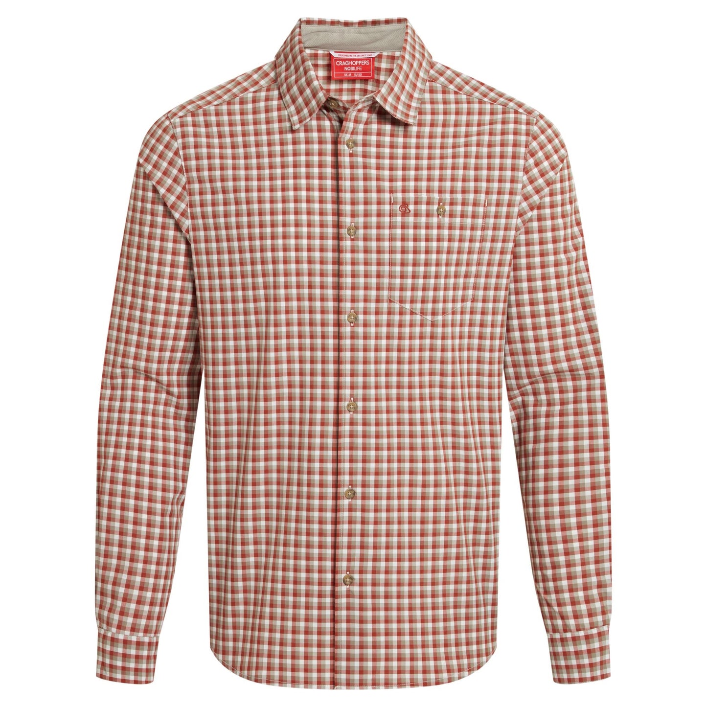 Red Beach - Front - Craghoppers Mens Checked Nosilife Shirt