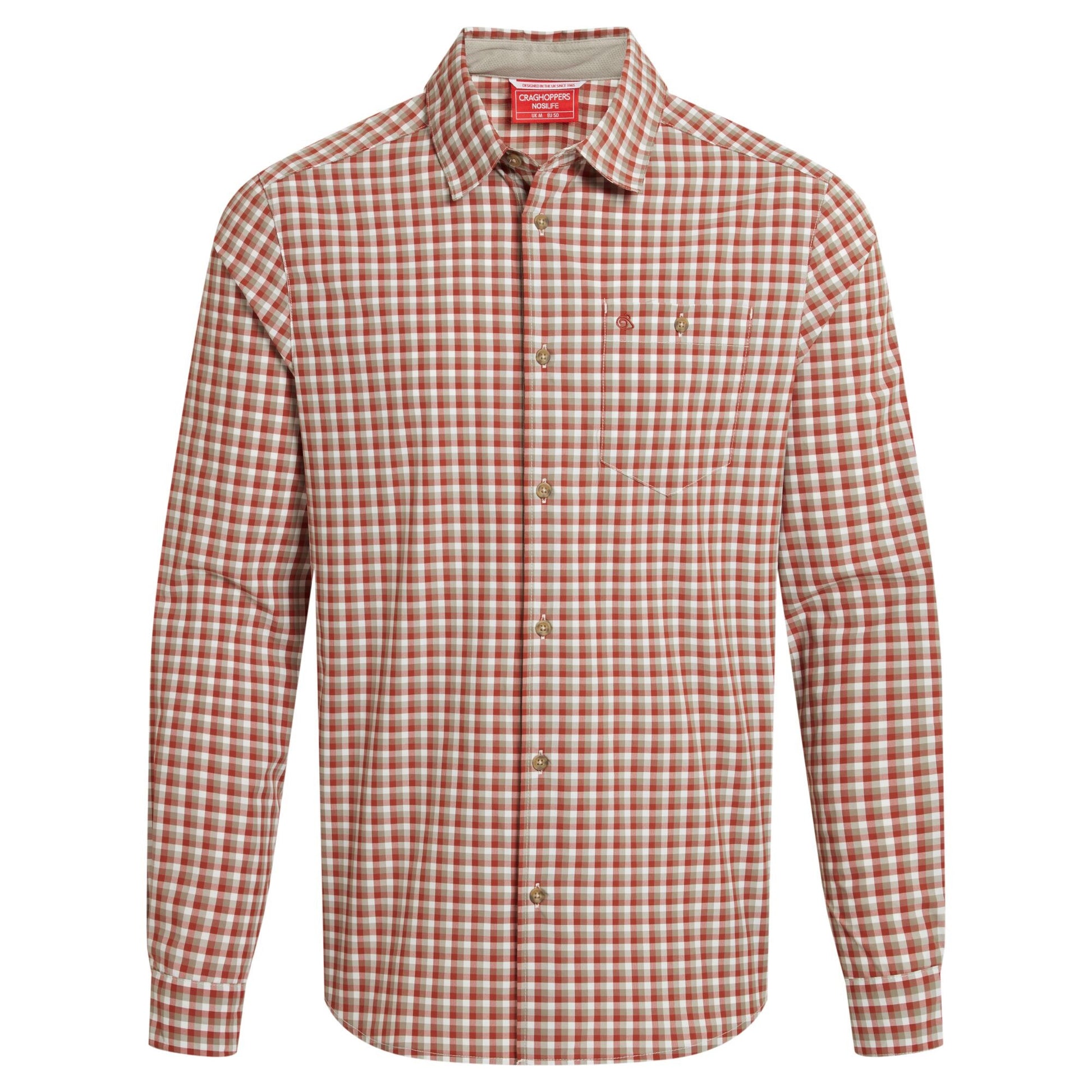 Red Beach - Front - Craghoppers Mens Checked Nosilife Shirt